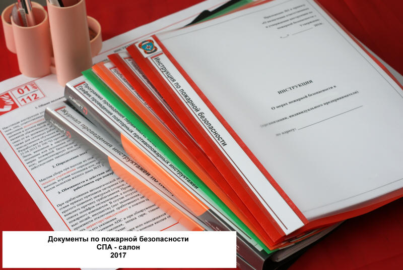 Инструкции, приказы, инструктажи в пакете документов по пожарной безопасности для СПА - салона по новым правилам противопожарного режима в РФ 2012г